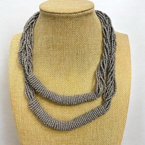 Gray Seed Bead Necklace 19” length